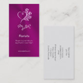 フローリストデザインとmauveハートとバラ 名刺 (正面/裏面)
