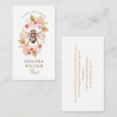 フローリストハニービー赤面ピンクとフローラ 名刺 (正面/裏面)