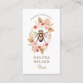 フローリストハニービー赤面ピンクとフローラ 名刺 (正面)