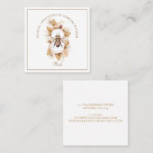 フローリストハニービー赤面ピンクボホフローラスクエアブ スクエア名刺 (正面/裏面)