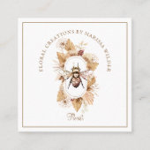 フローリストハニービー赤面ピンクボホフローラスクエアブ スクエア名刺 (正面)