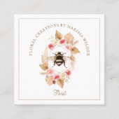 フローリストハニービー赤面ピンクボホフローラ スクエア名刺 (正面)