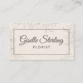 フローリストフラワーズニュートラルアイボリーエレガントフローラ 名刺 (正面)