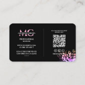 フローリストフローラデザイナースタイリストブラック 名刺 (裏面)