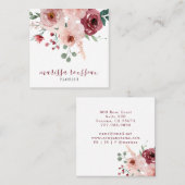 フローリストフローラ植物広場ビジネスカード スクエア名刺 (正面/裏面)