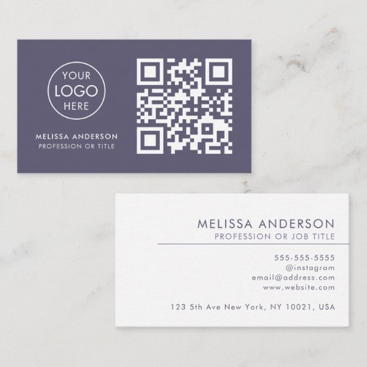 フローリストプロフェッショナルQRコードロゴビジモダンネス 名刺 (正面/裏面)