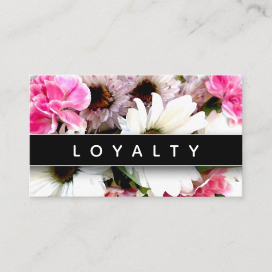 フローリストモダンプロフェッショナルエレガントトレンディーパターン 予約カード (正面)