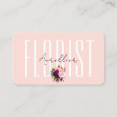 フローリストモダンボホボタニックブーケピンク 名刺 (正面)