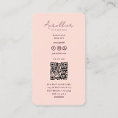 フローリストモダンボホボタニックブーケピンク 名刺 (裏面)