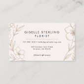 フローリスト植物花赤面と黒エレガント 名刺 (裏面)