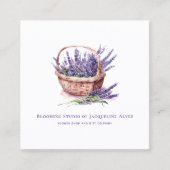 フローリスト水彩ラベンダーエレガント スクエア名刺 (正面)