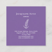 フローリスト水彩ラベンダーエレガント スクエア名刺 (裏面)