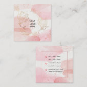 フローリスト水彩金ゴールド花名刺 スクエア名刺 (正面/裏面)