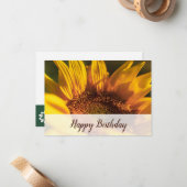 フローリスト版ひまわりフォトハッピーバースデー ノートカード (正面/裏面インサイチュ)