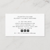 フローリスト素朴フローラアレンジメント名刺 名刺 (裏面)