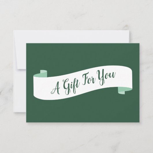 💝フローリスト緑と白のギフト証明書 ノートカード (正面)