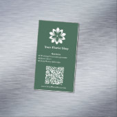 🌼フローリスト緑と白のフローラサービス事業 マグネット名刺 (インサイチュ)