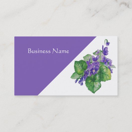 フローリスト自然花水彩紫色植物 名刺 (裏面)