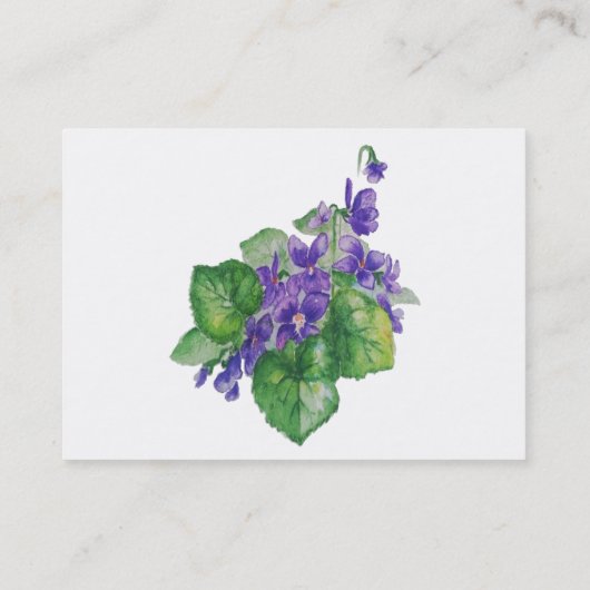 フローリスト自然花水彩紫色植物 名刺 (裏面)
