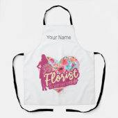 フローリスト花とハートヴィンテージガーデンデザイン エプロン (正面)