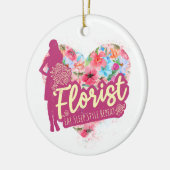 フローリスト花とハートヴィンテージガーデンデザイン セラミックオーナメント (左)