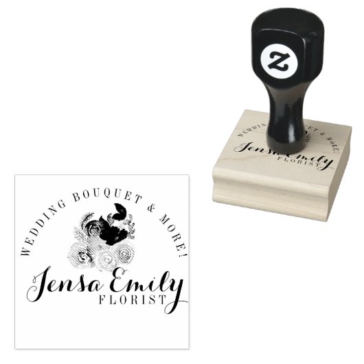 フローリスト花模様ブーケロゴアーティストスタジオ ラバースタンプ (押印)