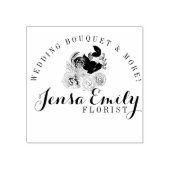 フローリスト花模様ブーケロゴアーティストスタジオ ラバースタンプ (インプリント)