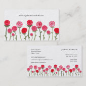 フローリスト金ゴールドバラエレガントカスタムビジネスカード 名刺 (正面/裏面)