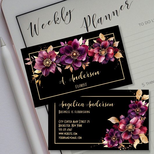 フローリスト黒 名刺