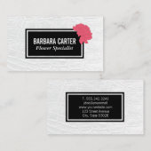 フローリスト |カーネーション（赤） |ホワイトレザー 名刺 (正面/裏面)