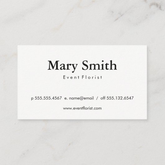 フローリスト（セピア） 名刺 (裏面)