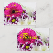 フローリスト – パープルブーケI 名刺 (正面/裏面)