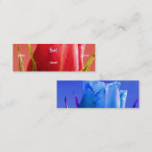 フローリスト – ピンクブルーバラ スキニー名刺 (正面/裏面)