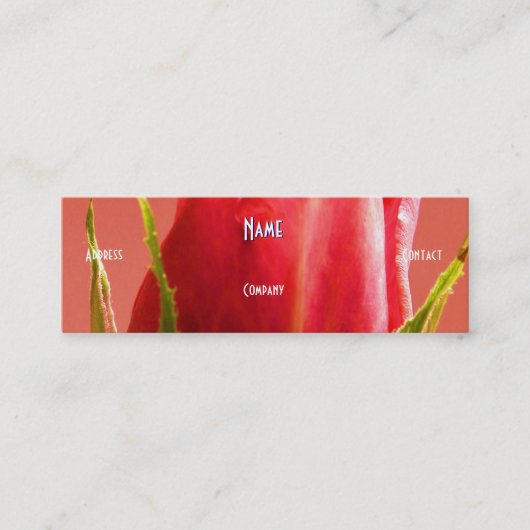 フローリスト – ピンクブルーバラ スキニー名刺 (正面)