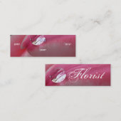 フローリスト – ピンクロース スキニー名刺 (正面/裏面)