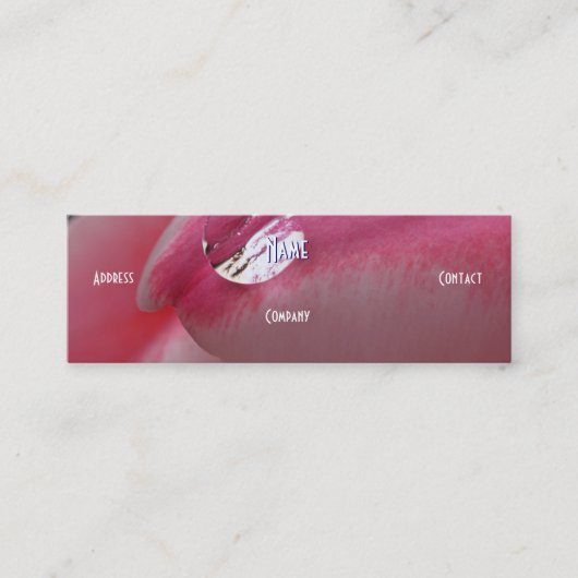フローリスト – ピンクロース スキニー名刺 (正面)