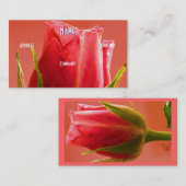 フローリスト – ピンクロース 名刺 (正面/裏面)