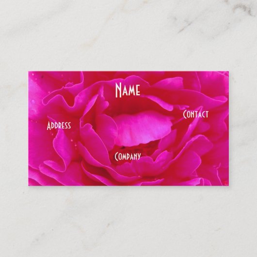 フローリスト – ピンクロース 名刺 (正面)