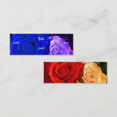 フローリスト – ブルーパープルレッドイエローローズ スキニー名刺 (正面/裏面)