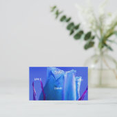 フローリスト – ブルーピンクロース 名刺 (スタンド正面)