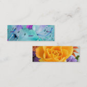 フローリスト – ブルーフローライエローローズ スキニー名刺 (正面/裏面)