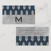 フローリスト |モノグラムと水彩ブロック 名刺 (正面/裏面)