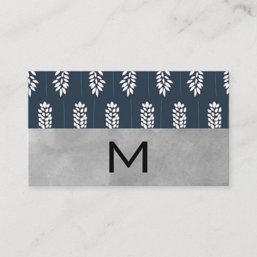 フローリスト |モノグラムと水彩ブロック 名刺 (正面)