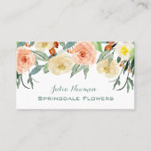 フローリスト、明るい水色の花 名刺 (正面)