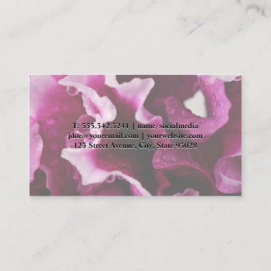 フローリスト |花の背景 名刺 (裏面)