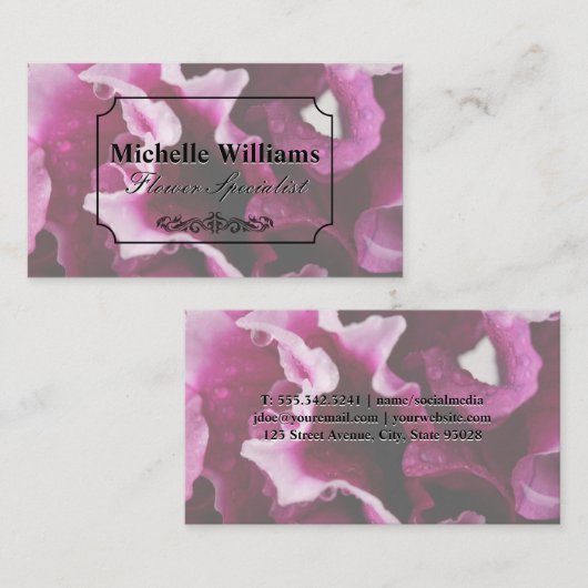 フローリスト |花の背景 名刺 (正面/裏面)