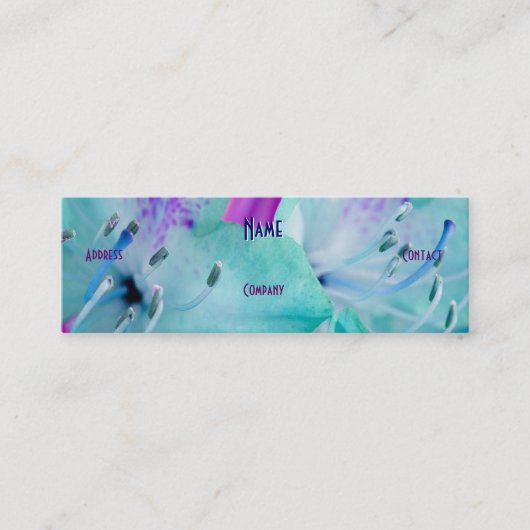 フローリスト – 青フローラ スキニー名刺 (正面)