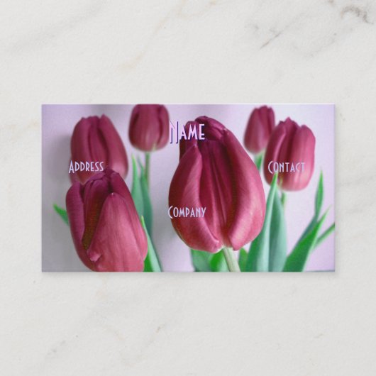フローリスト – Rosey Tulips 名刺 (正面)