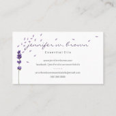 フローリストLavender Herb Leaf植物学 名刺 (裏面)