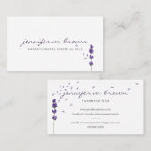 フローリストLavender Herb Leaf植物学 名刺 (正面/裏面)